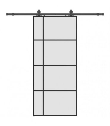vidaXL Sliding Door with Hardware Set Black 90x205 cm ESG Glass