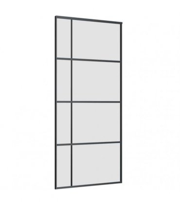 vidaXL Sliding Door with Hardware Set Black 90x205 cm ESG Glass