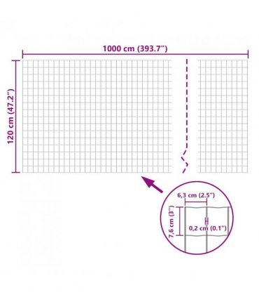 vidaXL Euro Fence Steel 10x1.2 m Green