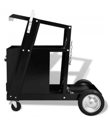 vidaXL Welding Cart with 4 Drawers Black