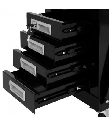 vidaXL Welding Cart with 4 Drawers Black