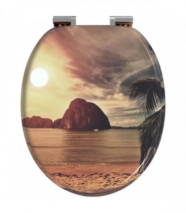 vidaXL Soft-Close Toilet Seat Orange 44 x 38 cm MDF board