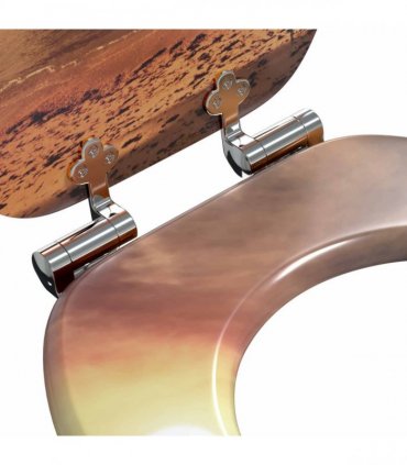 vidaXL Soft-Close Toilet Seat Orange 44 x 38 cm MDF board