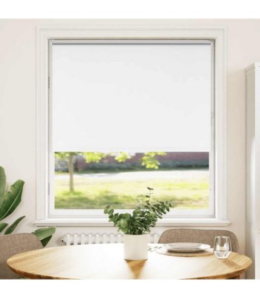 vidaXL Roller Blind Blackout White 90x130 cm Fabric Width 85.7 cm Polyester