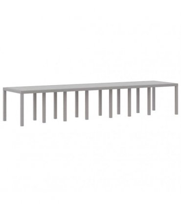 vidaXL Garden Dining Set with Cushions 15 pcs Light Grey PP