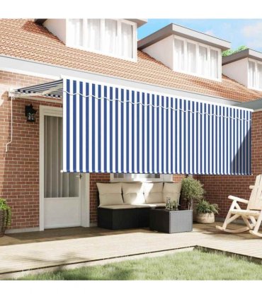 vidaXL Retractable Awning Manual Blue 350 x 200 cm Fabric