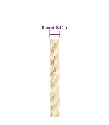 vidaXL Rope 100% Sisal 8 mm 25 m