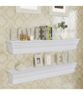 vidaXL Wall Shelves Aaliyah 2 pcs White