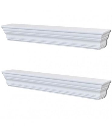 vidaXL Wall Shelves Aaliyah 2 pcs White