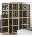 vidaXL Room Divider 6 Panels Brown and Black Solid Wood Paulownia