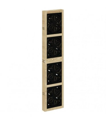 vidaXL Room Divider 6 Panels Brown and Black Solid Wood Paulownia