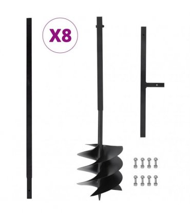 vidaXL Ground Drill with Handle 250 mm with Extension Tube 8 m Steel