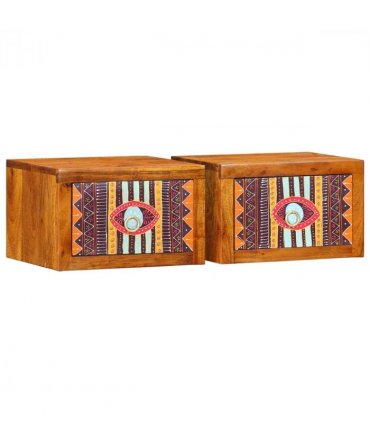 vidaXL Bedside Cabinet with Drawer 2 pcs Brown 35 x 30 x 22 cm
