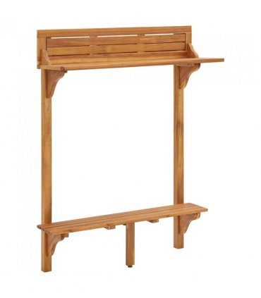 vidaXL Balcony Bar Table 90x37x122.5 cm Solid Acacia Wood