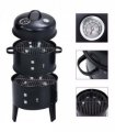 vidaXL 3-in-1 Charcoal Smoker BBQ Grill 40x80 cm