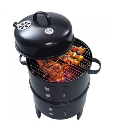 vidaXL 3-in-1 Charcoal Smoker BBQ Grill 40x80 cm