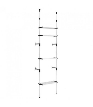 vidaXL Telescopic Wardrobe System with Shelves Aluminium