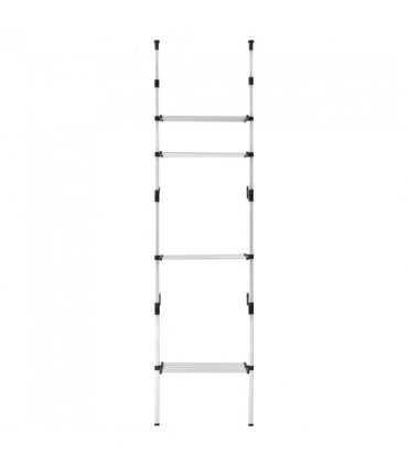 vidaXL Telescopic Wardrobe System with Shelves Aluminium
