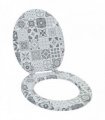 vidaXL Soft-Close Toilet Seat Grey 44 x 38 cm MDF board