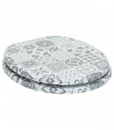 vidaXL Soft-Close Toilet Seat Grey 44 x 38 cm MDF board