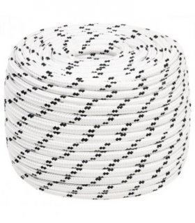 vidaXL Braided Boat Rope White 14 mmx100 m Polyester