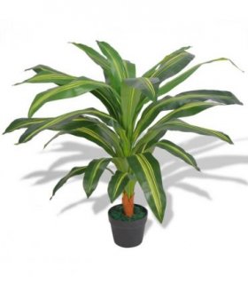 vidaXL Artificial Dracaena Plant with Pot 90 cm Green