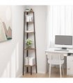 vidaXL 5-Tier Corner Shelf Dark Brown and Black 45.5x31.5x180 cm
