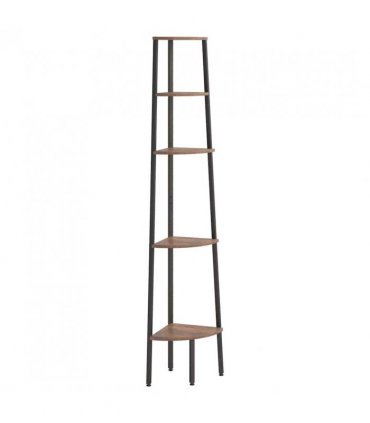 vidaXL 5-Tier Corner Shelf Dark Brown and Black 45.5x31.5x180 cm