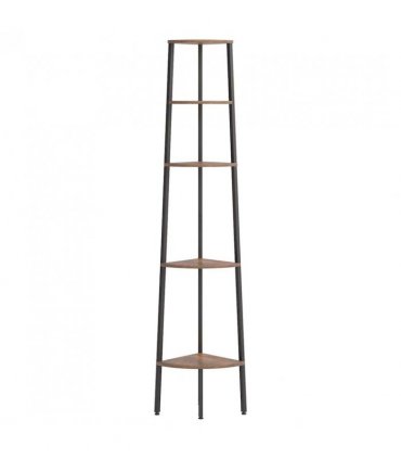vidaXL 5-Tier Corner Shelf Dark Brown and Black 45.5x31.5x180 cm