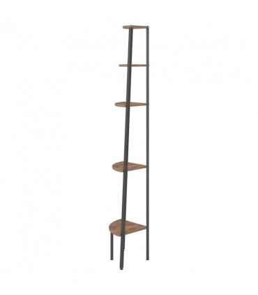 vidaXL 5-Tier Corner Shelf Dark Brown and Black 45.5x31.5x180 cm