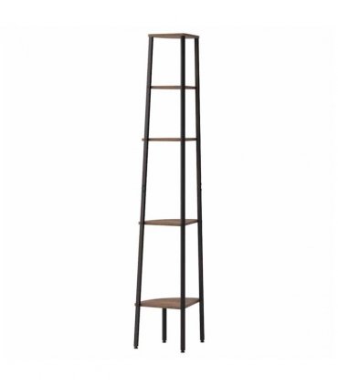 vidaXL 5-Tier Corner Shelf Dark Brown and Black 45.5x31.5x180 cm