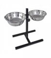 vidaXL Adjustable Double Diner Pet Dog Feeding Stand & 2 x 4.1L Stainless Steel Bowls
