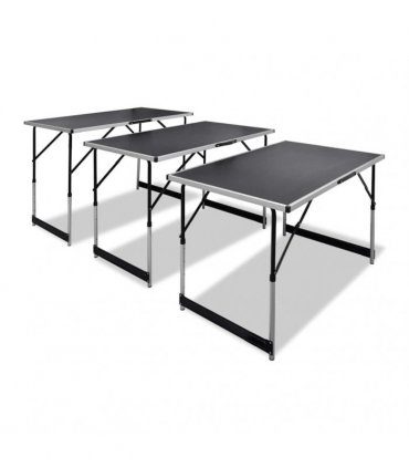 vidaXL Pasting Table 3 pcs Foldable Height Adjustable