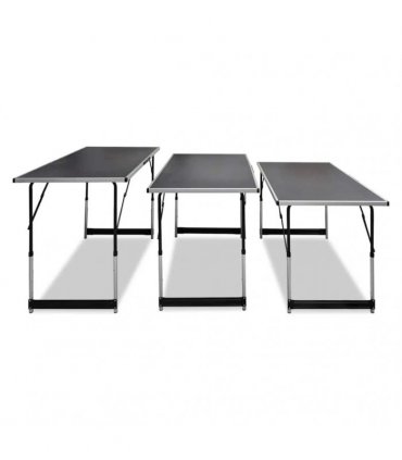 vidaXL Pasting Table 3 pcs Foldable Height Adjustable