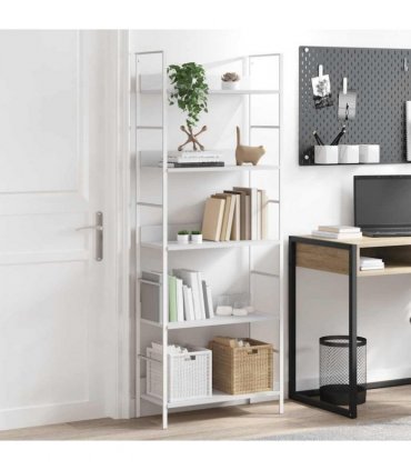 vidaXL 5-Layer Book Shelf White 60x27.6x158.5 cm Engineered Wood