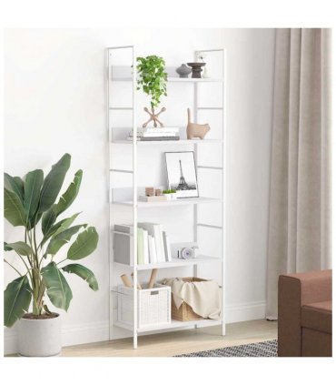 vidaXL 5-Layer Book Shelf White 60x27.6x158.5 cm Engineered Wood