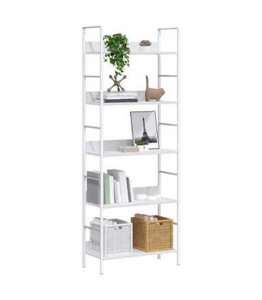 vidaXL 5-Layer Book Shelf White 60x27.6x158.5 cm Engineered Wood