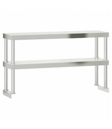 vidaXL Kitchen Work Table with Overshelf 110x55x150 cm Stainless Steel