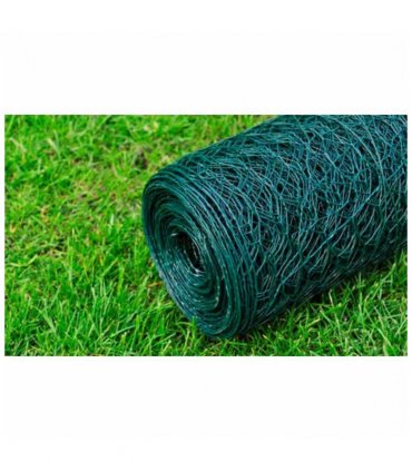 vidaXL Mesh Fence Steel Hexagon 1x25 m Dark Green