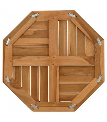 vidaXL Table Top 50x50x2.5 cm Octagonal Solid Wood Teak