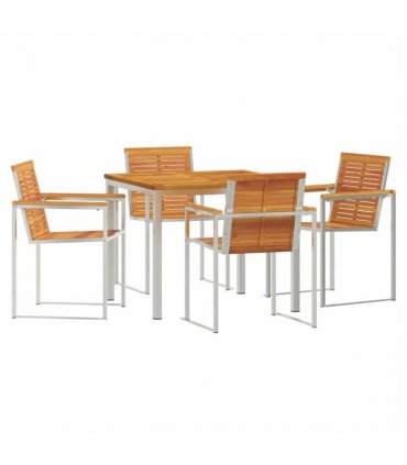 vidaXL Garden Dining Set 5 pcs Brown Solid Acacia Wood