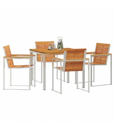 vidaXL Garden Dining Set 5 pcs Brown Solid Acacia Wood