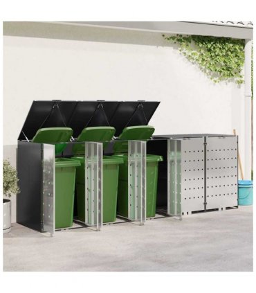 vidaXL Wheelie Bin Storage for 5 Bins Anthracite 340 x 77.5 x 115.5 cm