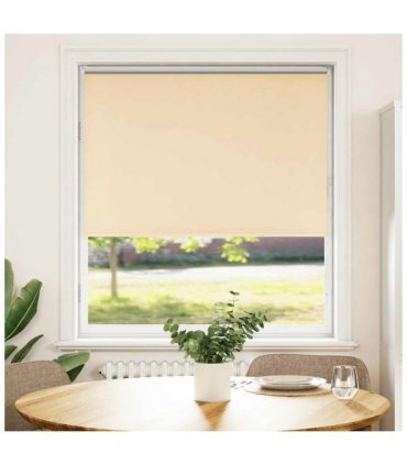 vidaXL Roller Blind Blackout Beige 100x150 cm Fabric Width 95.7 cm Polyester
