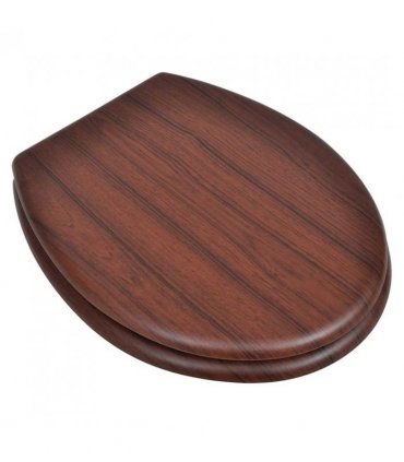 vidaXL Toilet Seats with Lids 2 pcs MDF Brown