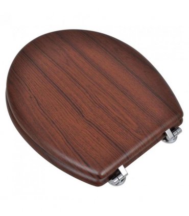 vidaXL Toilet Seats with Lids 2 pcs MDF Brown
