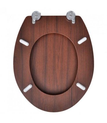 vidaXL Toilet Seats with Lids 2 pcs MDF Brown