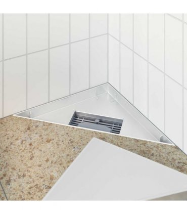 vidaXL 2 in 1 Triangle Shower Drain Silver 32 x 32 x 7.5 cm