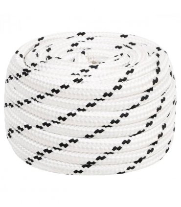 vidaXL Braided Boat Rope White 20 mmx50 m Polyester