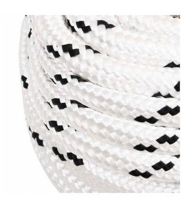 vidaXL Braided Boat Rope White 20 mmx50 m Polyester